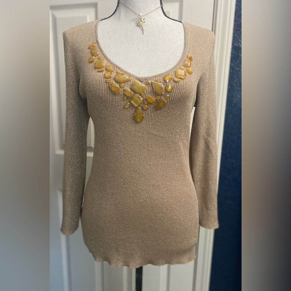 August Silk Ribbed Knit blouse - Picture 2 of 7